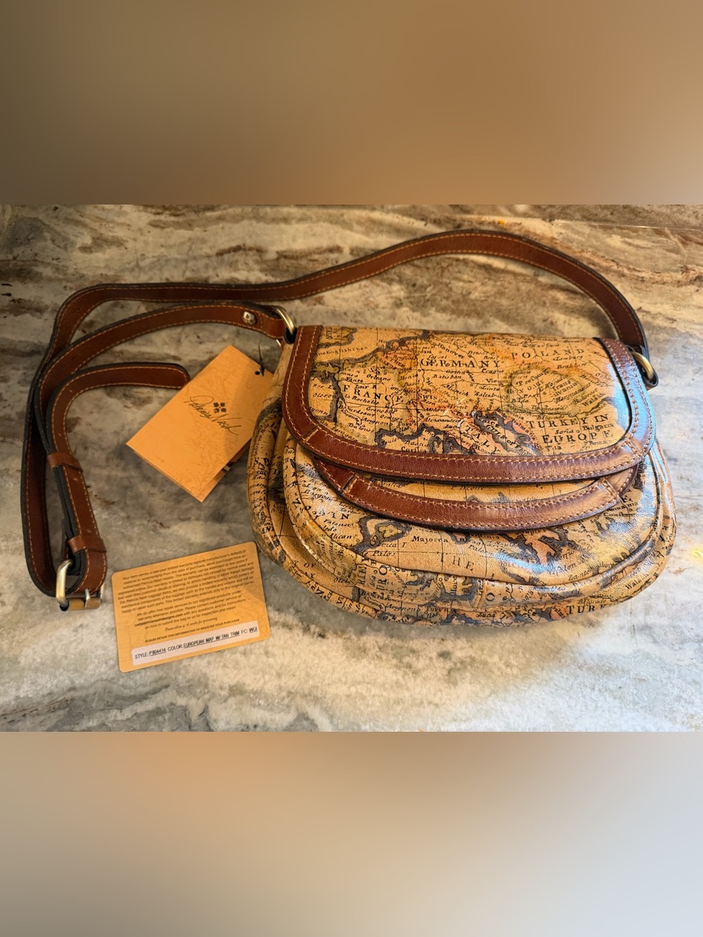 Patricia Nash Old World European Map Print Crossbody Bag